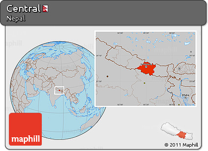 Gray Location Map of Central