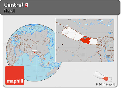 Gray Location Map of Central, highlighted country