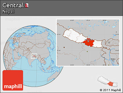 Gray Location Map of Central, highlighted country