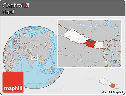 Gray Location Map of Central, highlighted country