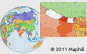 Political Location Map of Central, highlighted country