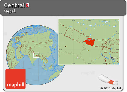 Savanna Style Location Map of Central