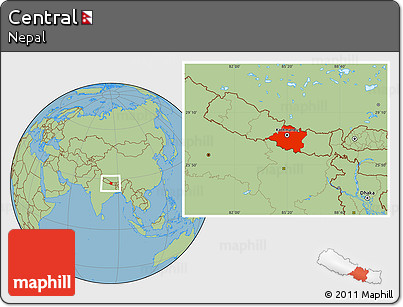 Savanna Style Location Map of Central