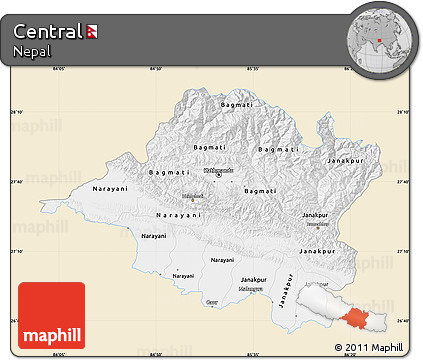 Classic Style Map of Central, single color outside