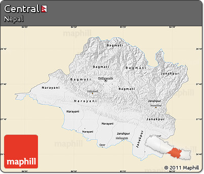 Classic Style Map of Central, single color outside