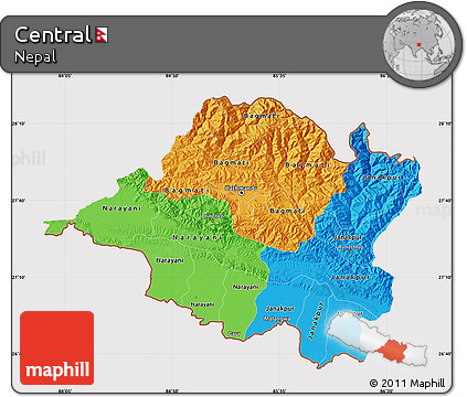 Political Map of Central, cropped outside