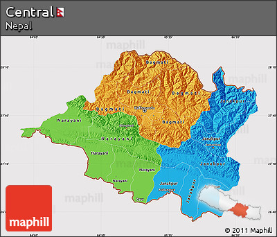 Political Map of Central, cropped outside