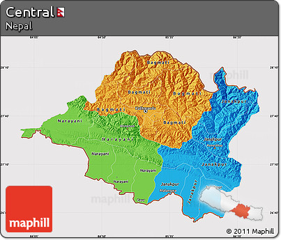 Political Map of Central, cropped outside