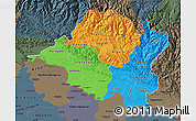 Political Map of Central, darken, semi-desaturated