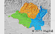 Political Map of Central, lighten, desaturated