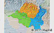 Political Map of Central, lighten, semi-desaturated