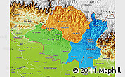 Political Map of Central, physical outside