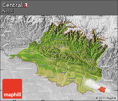 Satellite Map of Central, lighten, desaturated