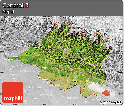 Satellite Map of Central, lighten, desaturated