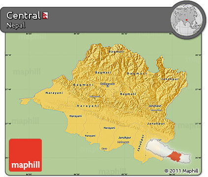 Savanna Style Map of Central, single color outside