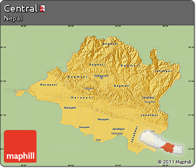 Savanna Style Map of Central, single color outside