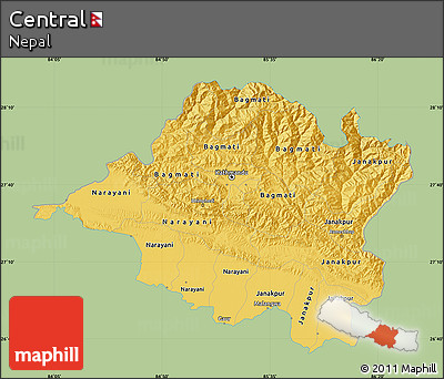 Savanna Style Map of Central, single color outside