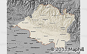 Shaded Relief Map of Central, darken, desaturated