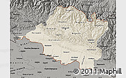 Shaded Relief Map of Central, darken, semi-desaturated