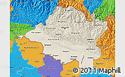 Shaded Relief Map of Central, political outside