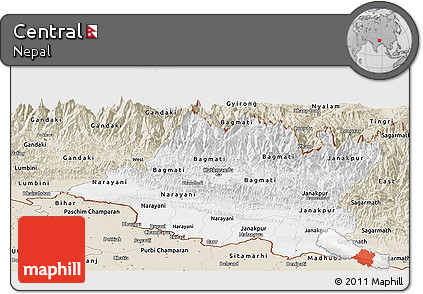 Classic Style Panoramic Map of Central