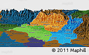 Political Panoramic Map of Central, darken