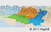 Political Panoramic Map of Central, lighten