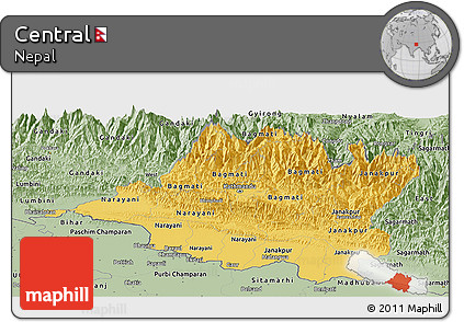 Savanna Style Panoramic Map of Central