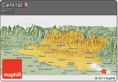 Savanna Style Panoramic Map of Central