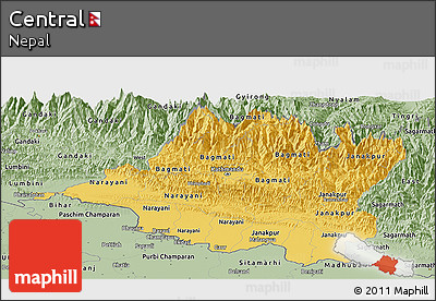 Savanna Style Panoramic Map of Central