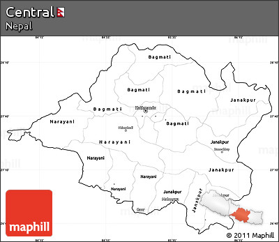 Blank Simple Map of Central, cropped outside
