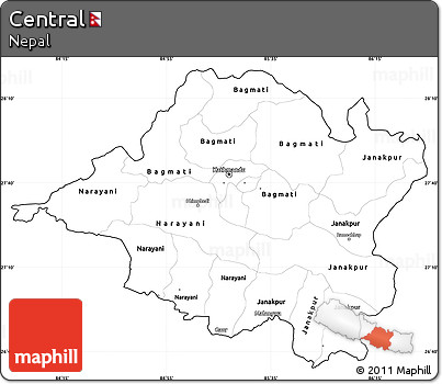 Blank Simple Map of Central, cropped outside