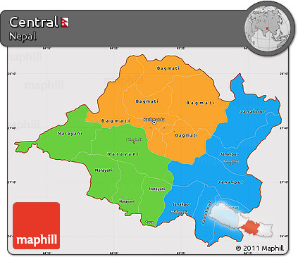 Political Simple Map of Central, cropped outside