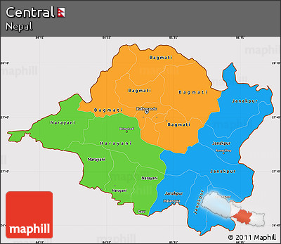 Political Simple Map of Central, cropped outside