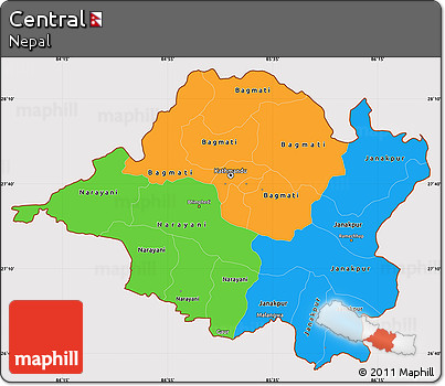 Political Simple Map of Central, cropped outside