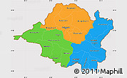 Political Simple Map of Central, cropped outside