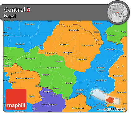 Political Simple Map of Central
