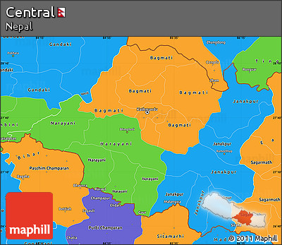 Political Simple Map of Central