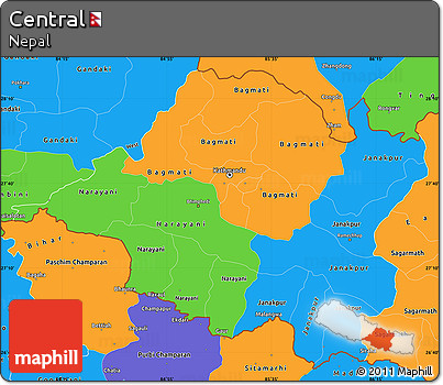 Political Simple Map of Central