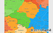Political Simple Map of Central, political shades outside