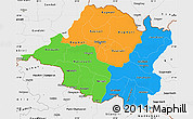Political Simple Map of Central, single color outside, borders and labels