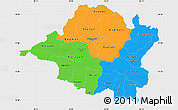 Political Simple Map of Central, single color outside
