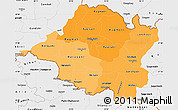 Political Shades Simple Map of Central, single color outside, borders and labels
