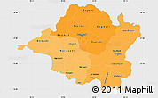 Political Shades Simple Map of Central, single color outside