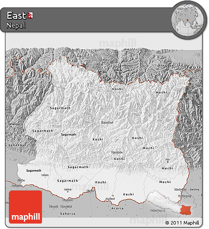 Gray 3D Map of East