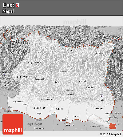 Gray 3D Map of East