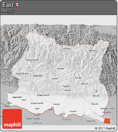 Gray 3D Map of East