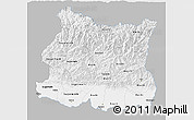 Gray 3D Map of East, single color outside