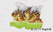 Physical 3D Map of East, cropped outside