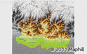 Physical 3D Map of East, desaturated
